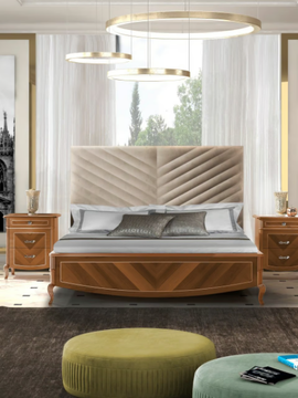 PRESTIGE 2 - Wooden king size bed with upholstered headboard by CASA +39 - view 3